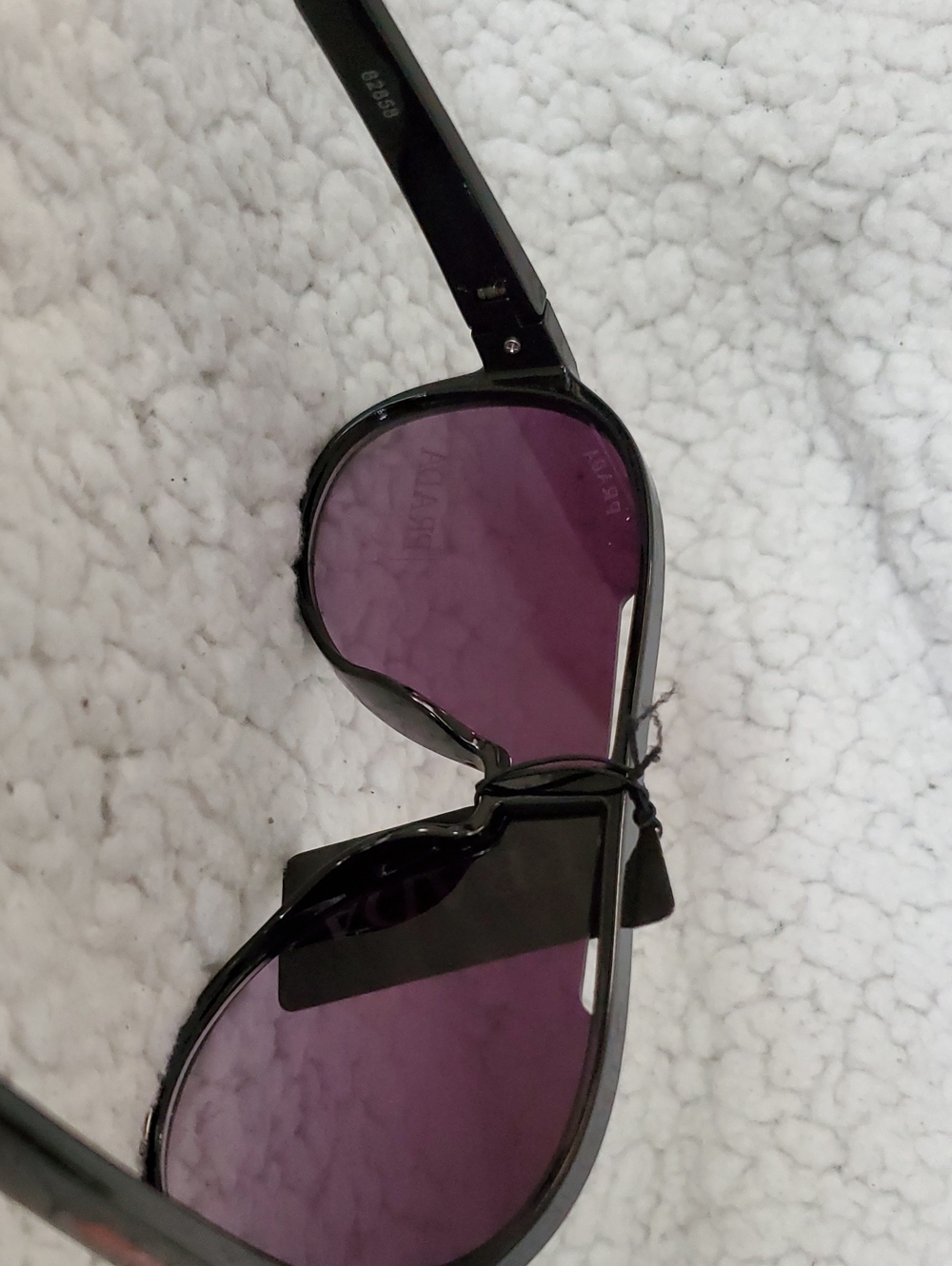 Boutique Black Frame Sunglasses with Purple Lenses - Picture 7 of 7